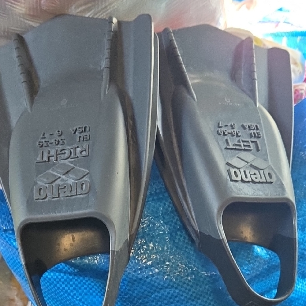 Olaian Gray Swim Fins for Men